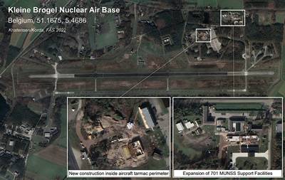 Des images satellites montrent un élargissement de la partie américaine de Kleine-Brogel