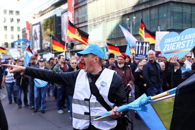 L’extrême droite manifeste à Berlin contre l'inflation et le gouvernement Scholz