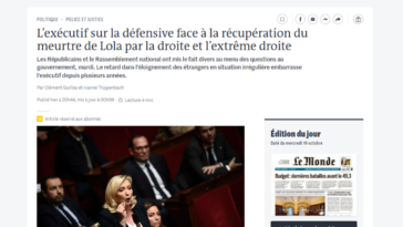 Meurtre de Lola à Paris : "L'exécutif sur la défensive face à la récupération politique"