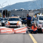 Renovate Switzerland a bloqué le pont du Mont-Blanc à Genève