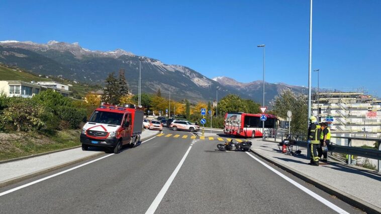 Sierre (VS): Un motard et sa passagère blessés dans un accident