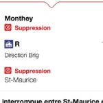 Valais: Plus aucun train ne circule entre St-Maurice et Monthey