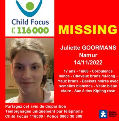 Avez-vous vu Juliette, disparue à Namur?