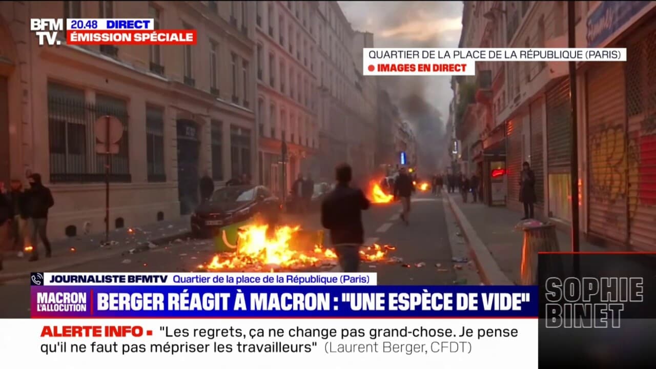 explosion dans un feu de poubelles aux alentours de la place de la République à Paris