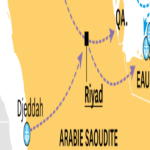 Lidee des itineraires terrestres passant par Israel et le Golfe