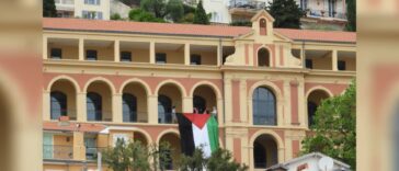 une manifestation en soutien à la Palestine organisée sur le campus de Sciences Po